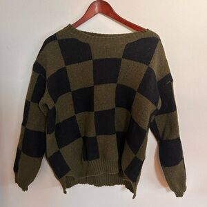 Oversized checkered sweater